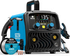 SEESII 135A MIG Welder 110V - 3-in-1 Gasless Flux Core/Lift TIG/Stick Welding Machine, 7.7lbs Portable IGBT Inverter, Large Digital Display Multi