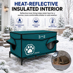 Heated Cat House for Outside, 36"x22"x21" Large Size Winter Insulated Waterproof Outdoor Cat House with Heating Pad, Elevated Weatherproof Feral Cat