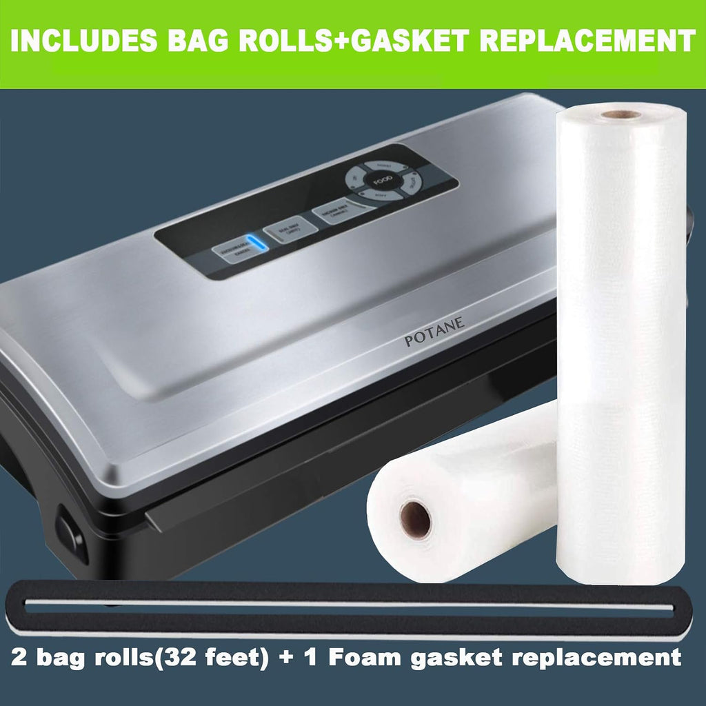 POTANE Precision Vacuum Sealer Machine, Powerful Pro Vacuum Food Sealer, 8-in-1 Easy Presets, 4 Food Modes, Dry&Moist&Soft&Delicate with Starter Kit