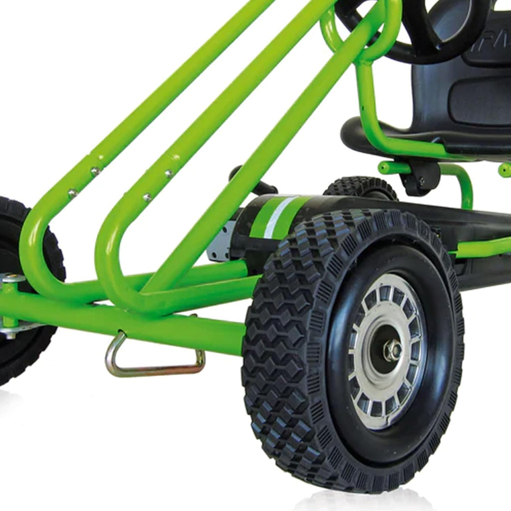 Hauck Lightning - Pedal Go Kart for Kids Ages 4-8, Adjustable Bucket Seat, Plastic Wheels with Rubber Profile, Handbrake for both rear wheels, Ride