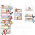 6 Tier Extra Large Hanging Closet Organizer, Closet Storage Hanging with Dividers, Wire Closet Shelf with 5 S Hooks 4 Dividers,Sweater Handbag Hat