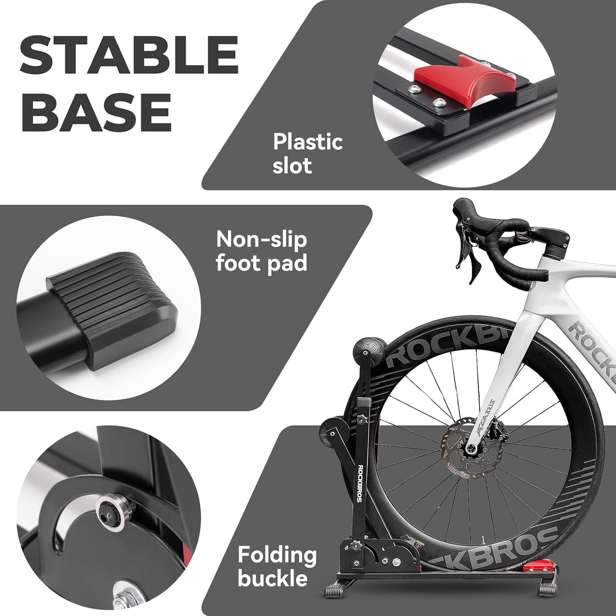 ROCKBROS Bike Stand 2-in-1, Vertical or Horizontal for 20-29 Inch Wheels