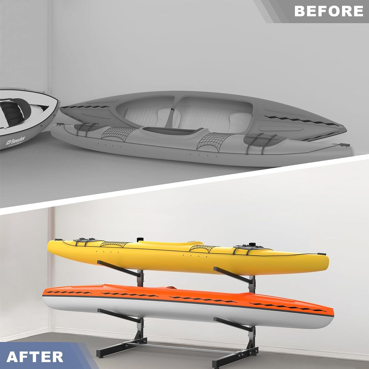 WALMANN Garage Kayak Rack, Heavy-Duty Freestanding Kayak Stand