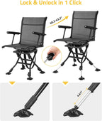 Swivel Hunting Chair for Deer Hunting Blind Chair with Armrest