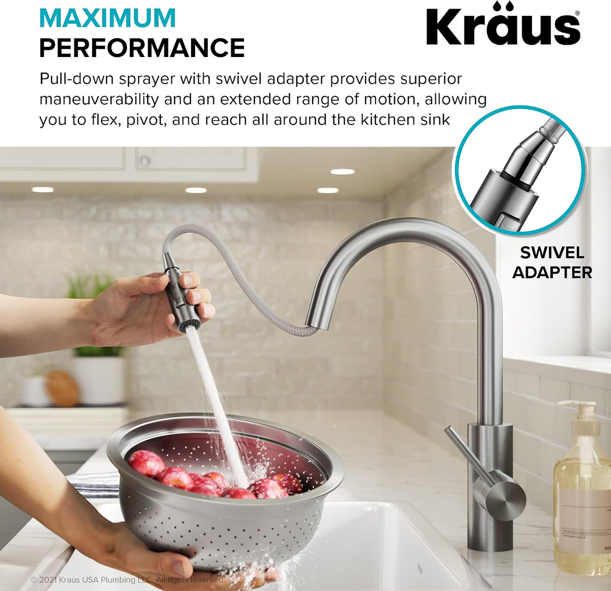 KRAUS Spot Free Stainless Steel Pull Down Kitchen Faucet KPF-2620SFS