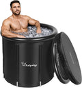 Ice Bath Cold Plunge Tub with Cover for Indoor Outdoor for Recovery, Cold Water Therapy, Athletes & Adults -105 Gallons, Black, XL