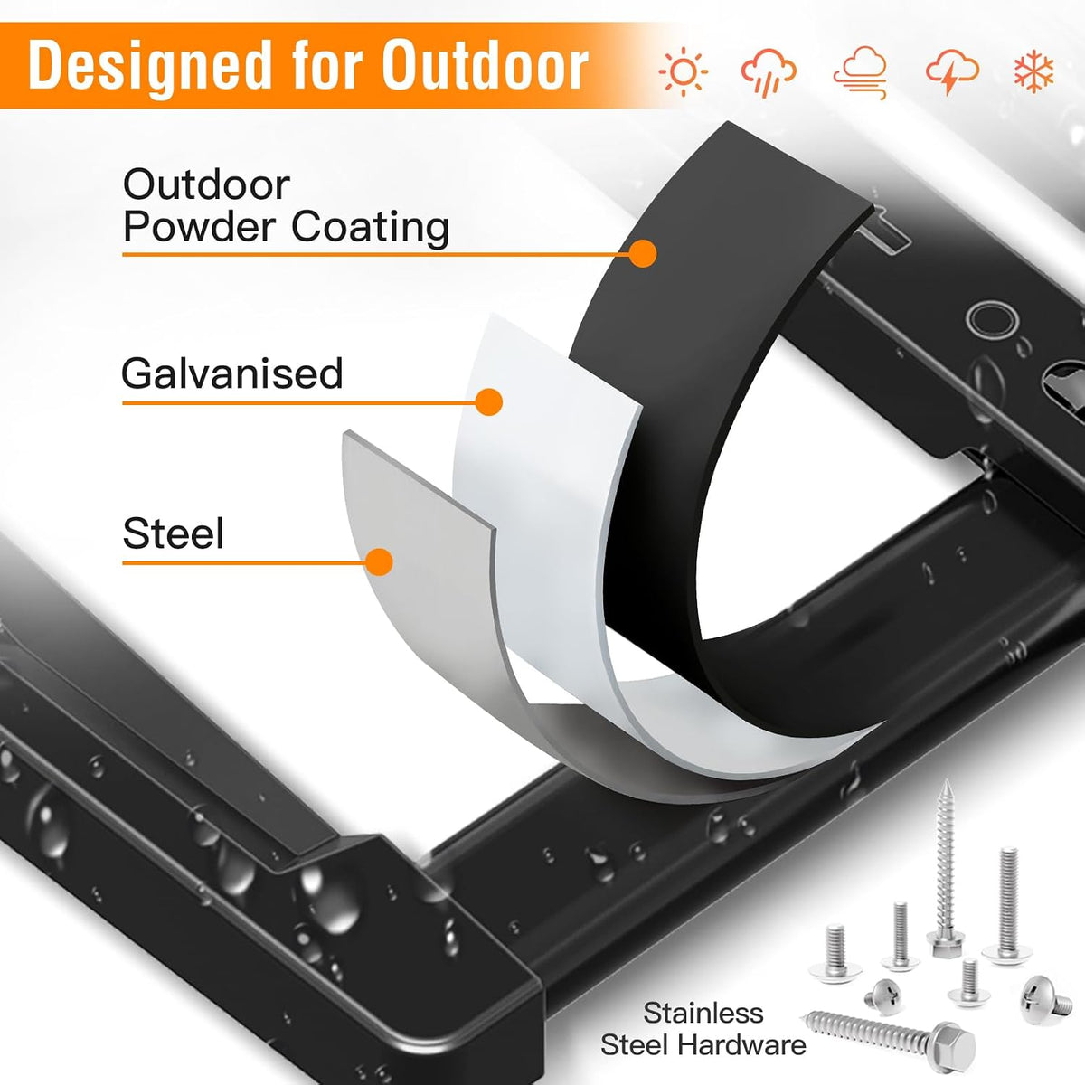 Outdoor TV Wall Mount Waterproof for 42-75 Inch TVs, 37.9" Long Extend Arm