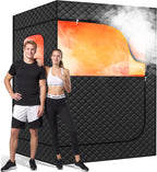 Manastin 2 Person Portable Steam Sauna for Home, 1 or 2 Person Full Body Home Spa with 2 Foldable Chairs,9 Levels of Sauna Tent with Remote Control