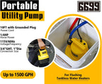 Tankless Water Heater Cleaning Kit, 1/4HP Pump, 2 Hoses, Pail, Cleaner