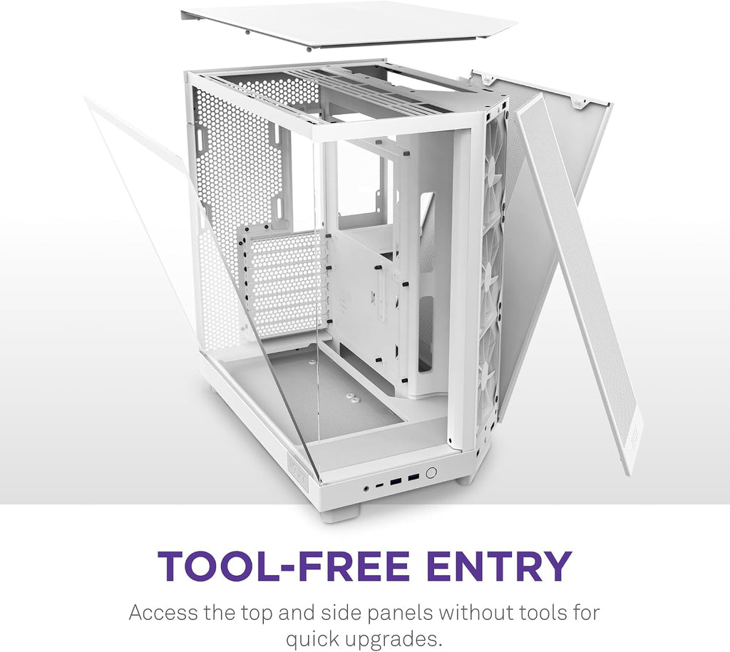 NZXT H6 Flow - Compact Dual-Chamber ATX PC Case - White