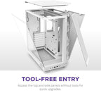 NZXT H6 Flow - Compact Dual-Chamber ATX PC Case - White