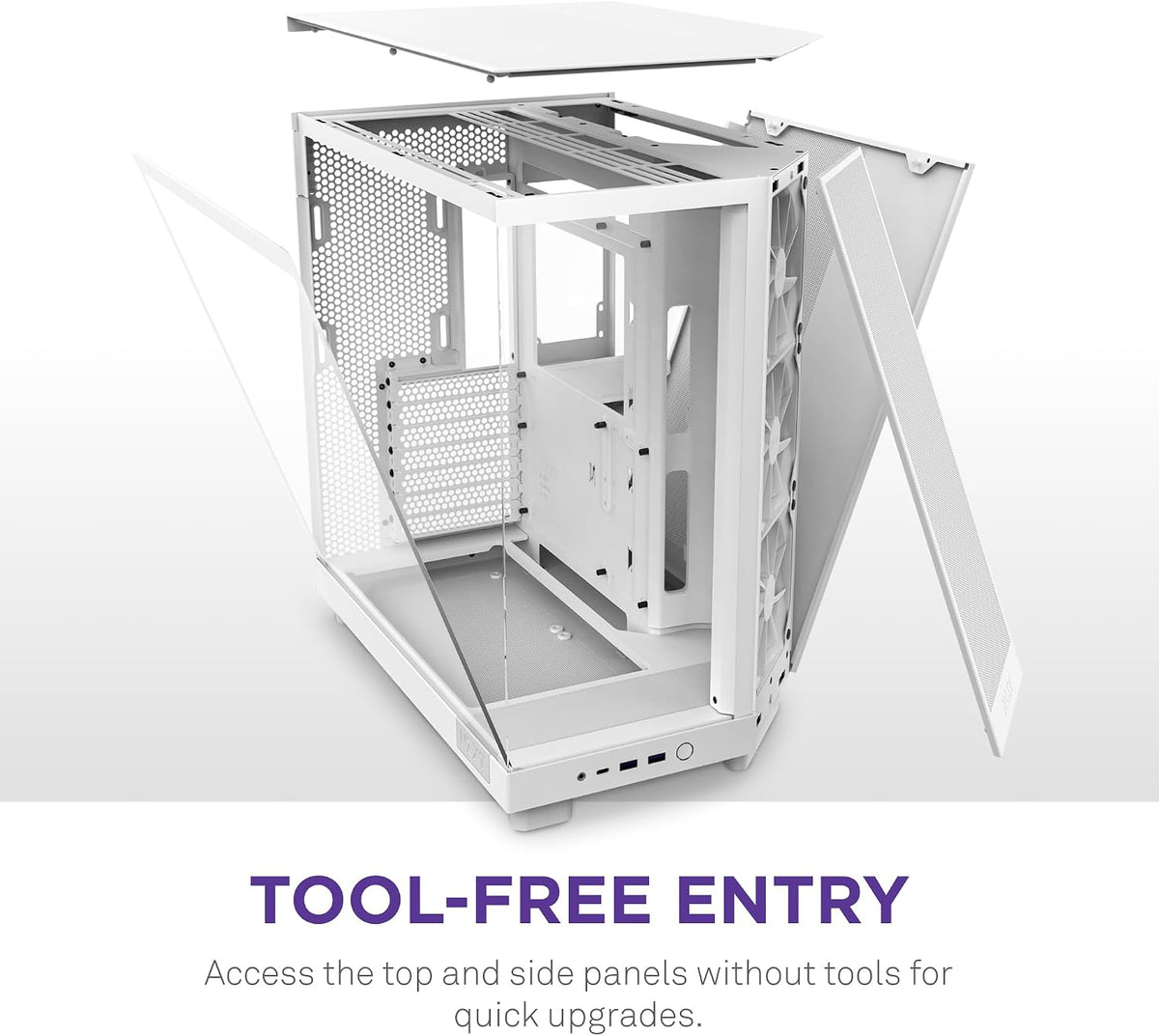 NZXT H6 Flow - Compact Dual-Chamber ATX PC Case - White
