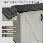 Patiowell Resin Outdoor Storage Cabinet, 26 Cu.ft Horizontal Storage Shed