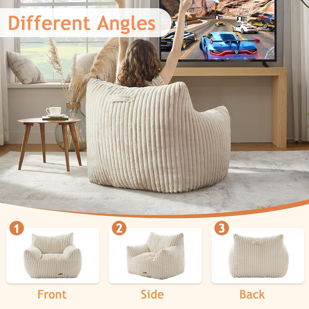 Giant Bean Bag Chair for Adults Teens with Armrest Large BeanBag Couch Sofa