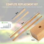 Wheelbarrow Handles Replacement Kit – 2 Heavy-Duty Wooden Handles – Universal Fit – Includes Bolts, Nuts, Wedges and Drill Bit – FSC-Certified Eco