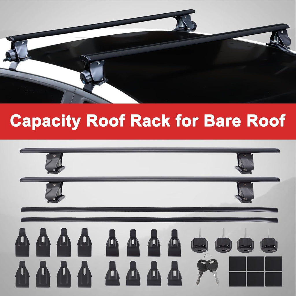 51" Universal Car Roof Rack Cross Bars, Capacity Roof Rack for Bare Roof