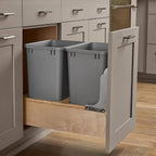 Rev-A-Shelf Double Pullout Trash Can, Min Cabinet Opening 14.5", 35 Qt