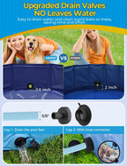 VISTOP Extra Large Foldable Dog Pool XXL, Hard Plastic Shell Portable Swimming Pool for Dogs Cats and Kids Pet Puppy Bathing Tub Collapsible Kiddie
