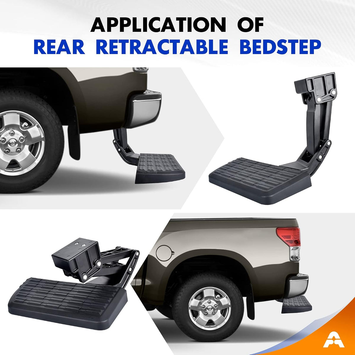 Rear Bed Step Tailgate Bedstep for Toyota Tundra 2022-2026 Folding Truck Step Retractable No-Drill Bumper Tailgate Step Replace # PTS30-34000 PT392