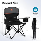 ALPHA CAMP 2-Pack Folding Camping Chair with Cooler Bag & Lumbar Support