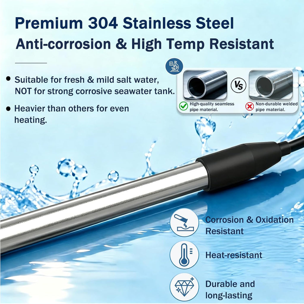 Xyloz 3000W Immersion Water Heater, Bucket Water Heaters for Hot Tubs, etc.