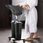 VEVOR Portable Shampoo Bowl, Shampoo Sink for Washing Hair with Electric Pump, Includes 2 Buckets 2 Showerheads, Drain Hose, Height and Angle