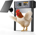 Automatic Chicken Coop Door, Solar Powered Roll-Up Chicken Door with Light Sensor, Timer & Manual Mode, 2500mAh Battery, USB-C Backup, Aluminum Frame