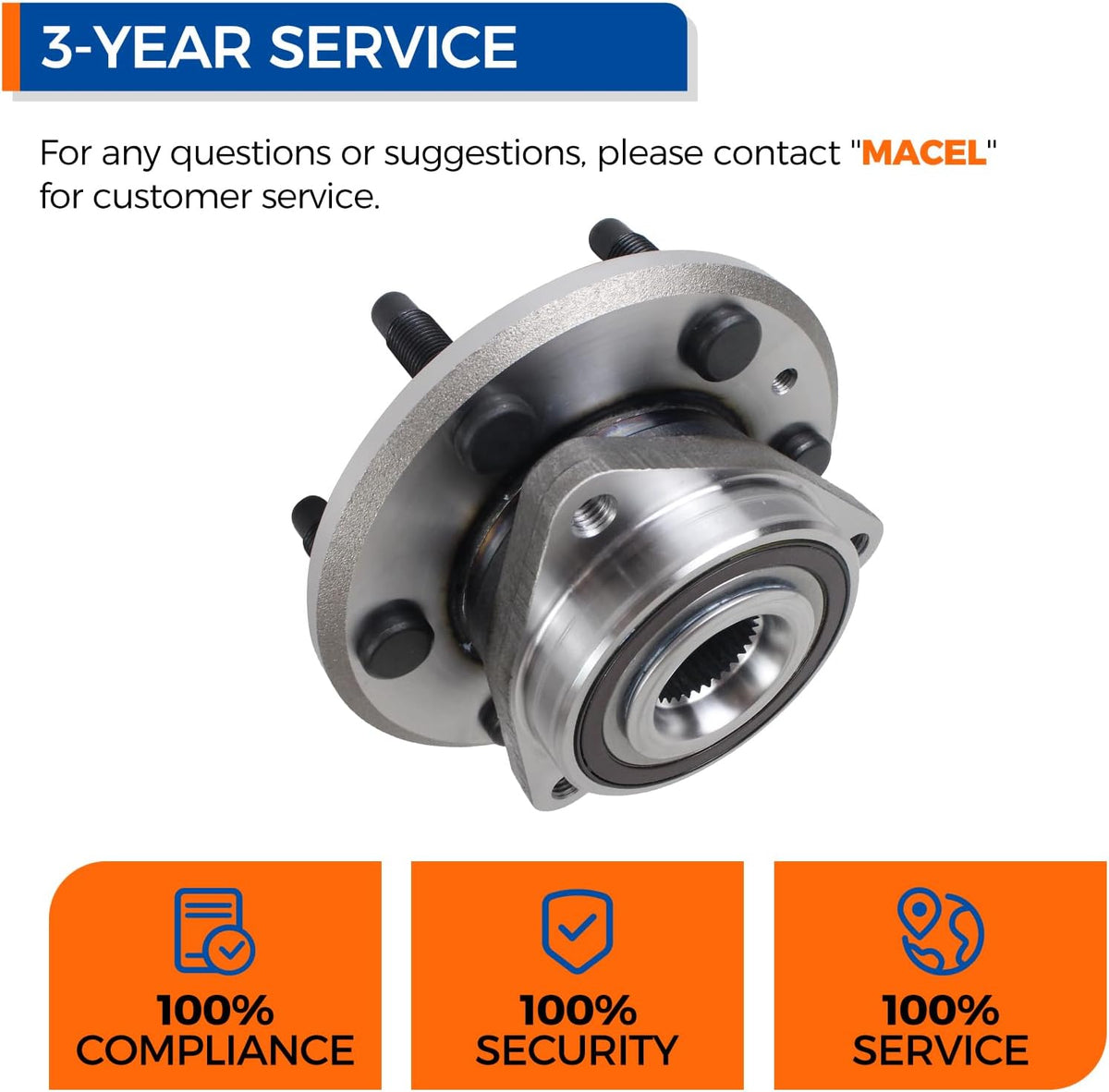 Pair 513277 Wheel Bearing and Hub Assembly Front/Rear Compatible with 08-17 Buick Enclave, 09-17 Chevy Traverse, 07-16 GMC Acadia, 07-10 Saturn