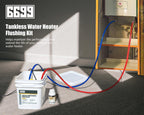 Tankless Water Heater Cleaning Kit, 1/4HP Pump, 2 Hoses, Pail, Cleaner