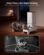 Automatic Cat Feeder with Camera - 7L/29 Cups Auto Dog Feeder with Large Food Tray & 1080P Night Vision, Elevated Bowl, 2-Way Audio, 10s Voice