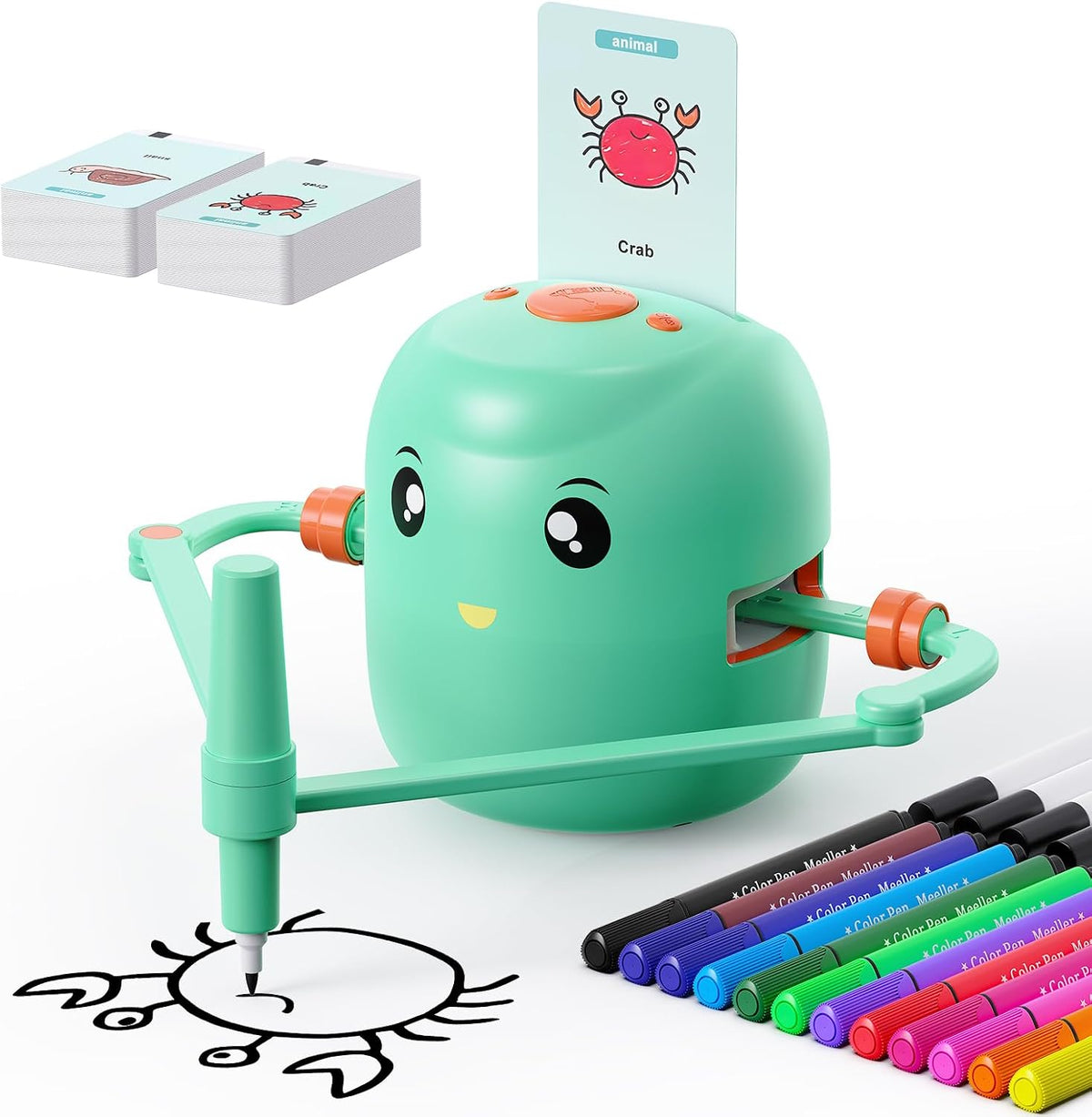 Smart Drawing Robot for Kids,Montessori Educational Painting Toy for 5+ with Voice Interaction&16 Color Pens,Magic Drawing Robot with 150 Learning