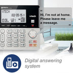 VTech VG208-2 DECT 6.0 Corded/Cordless Phone System with 2 Handsets, Digital Answering Machine, Call Blocking, Caller ID, Large Backlit Display