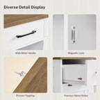 Storage Cabinet, Coffee Bar Cabinet with 3 Drawers, 2 Adjustable Shelves & 2 Doors, Buffet Cabinet, Kitchen Cabinet for Kitchen, Dining Room, Living
