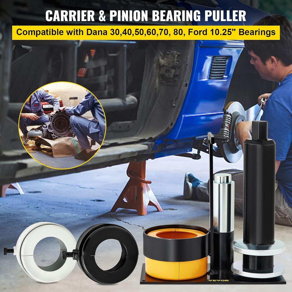 VEVOR Carrier & Pinion Bearing Puller with 3 Clamshells Pinion Puller Tool