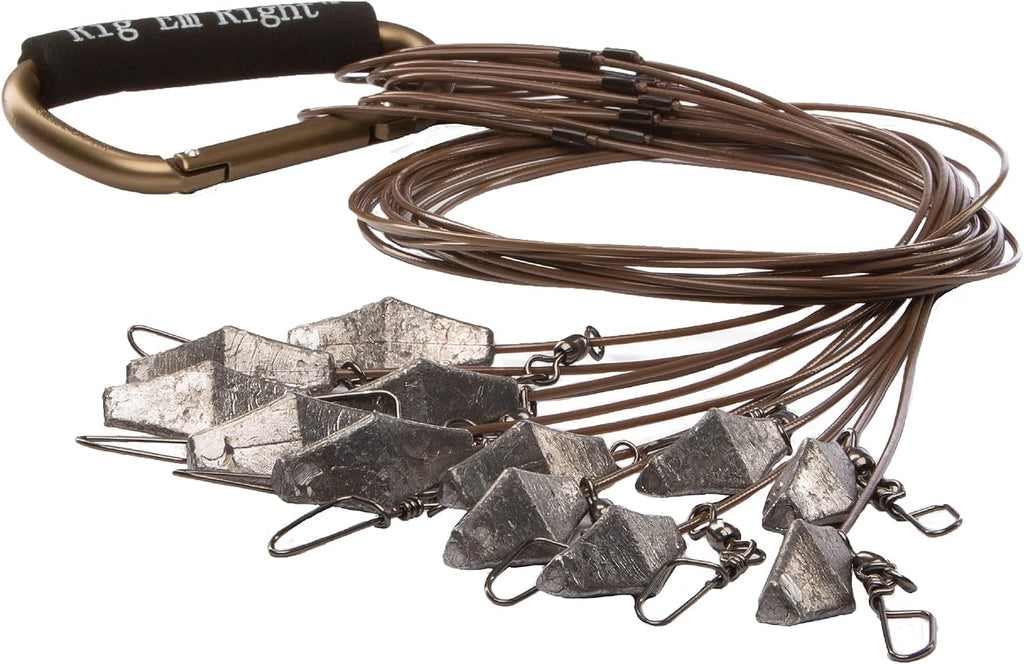Rig'Em Right Waterfowl Pre-Rigged Xtreme Coated Tangle Free Cable Decoy Anchors for Duck Hunting