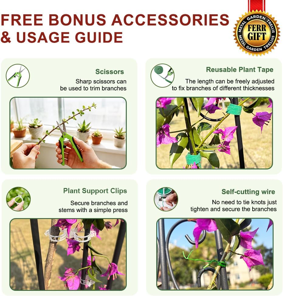 2 Pack 86.7" H x 19.7" W Metal Garden Trellis for Climbing Plants Outdoor, Black Lattice Panel, Sturdy Plant Support for Roses, Vines, Cucumbers &