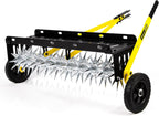 40-Inch Tow Behind Spike Aerator, Pull Behind Lawn Aerator with 10 Galvanized Steel Tines for Aerating Lawns, Soil Penetrator Spikes Tractor with