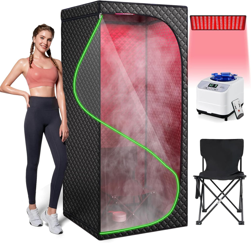 Infrared Sauna Box Portable Steam Sauna with Red Light 660Nm 850Nm for Home