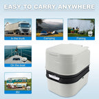 Portable Toilet, 6.4 Gallon 24L Piston Pump Flush with Level indicator Detachable Anti-Leak Handle Water Pump,Rotating Spout Indoor & Outdoor Hiking