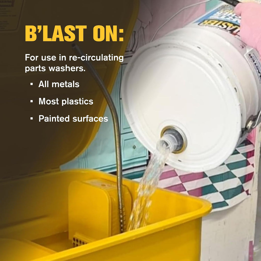 B’laster Parts Washer – Parts Cleaner Solvent – High Flashpoint Formula Cleans Oil, Grease & Grime, No Residue, Works on Metals, Most Plastics &