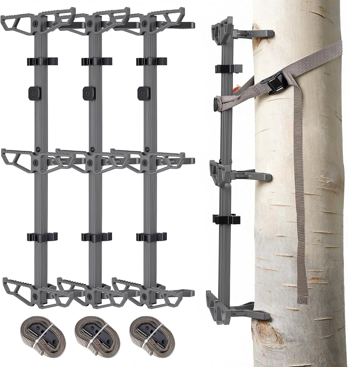 30" Climbing Sticks for Tree Stand, Non-Slip Aluminum Steps