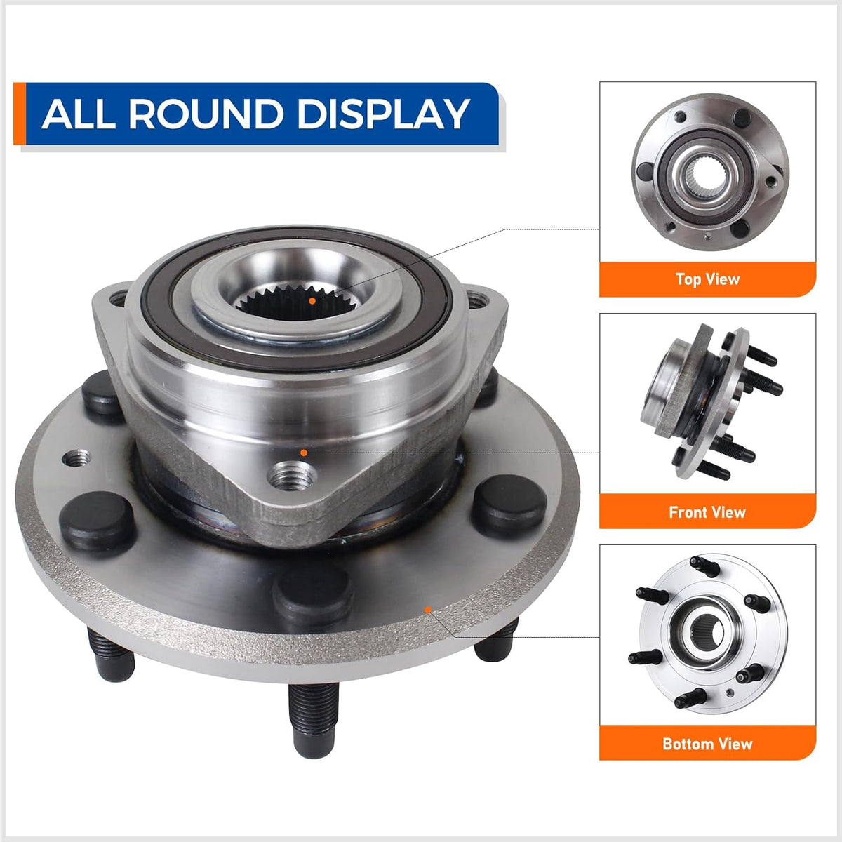 Pair 513277 Wheel Bearing and Hub Assembly Front/Rear Compatible with 08-17 Buick Enclave, 09-17 Chevy Traverse, 07-16 GMC Acadia, 07-10 Saturn