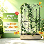 2 Pack 86.7" H x 19.7" W Metal Garden Trellis for Climbing Plants Outdoor, Black Lattice Panel, Sturdy Plant Support for Roses, Vines, Cucumbers &