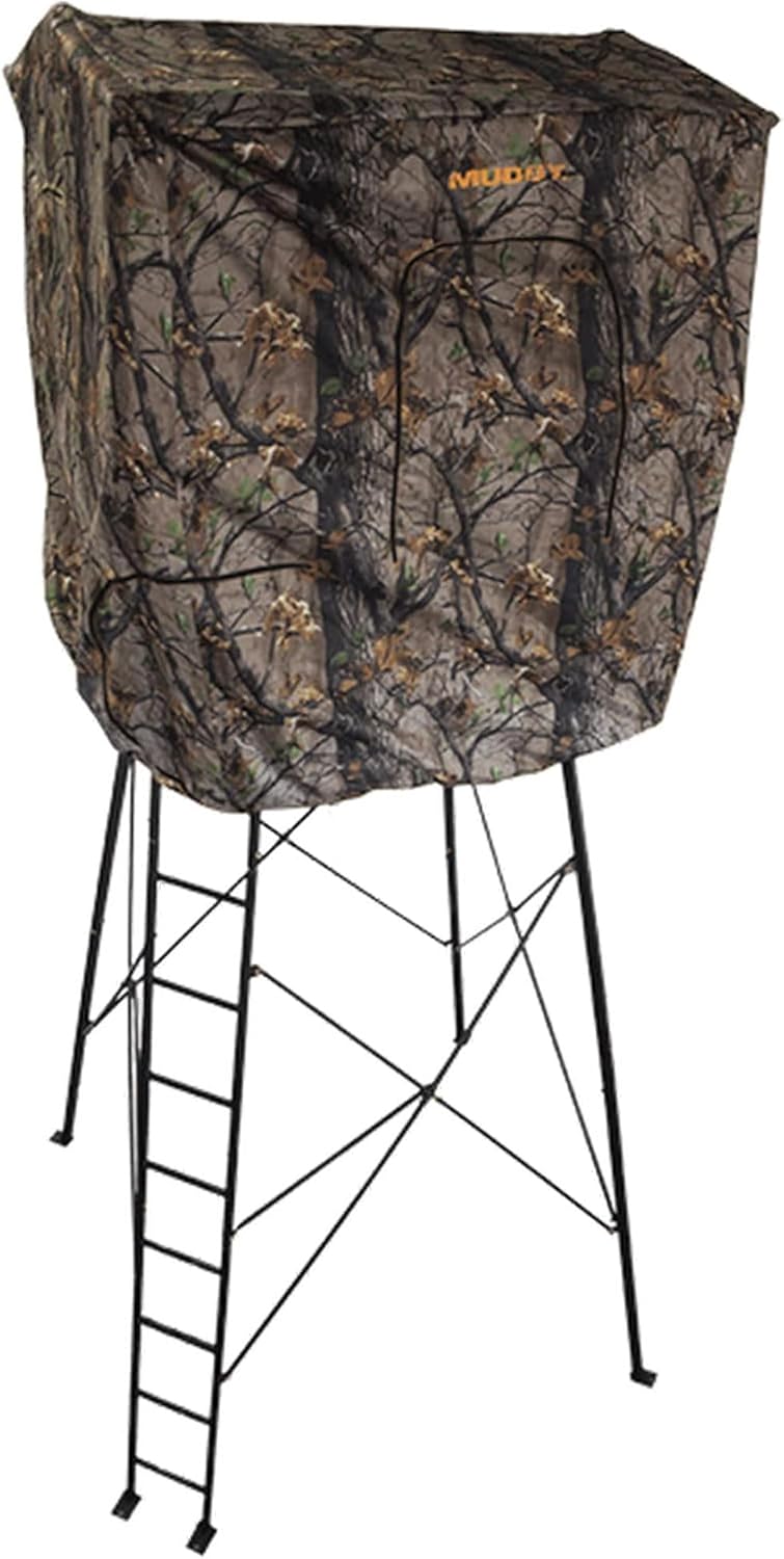 Muddy Steel 7' Tall Quad Pod Hunting Blind Cover with 4 Zippered Windows