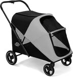 Dog Stroller for Large & Medium Dogs, 4 Wheels Pet Stroller for Large Dogs up to 120lbs, Extra Large Dog Stroller with Foldable Design, Sun Shades