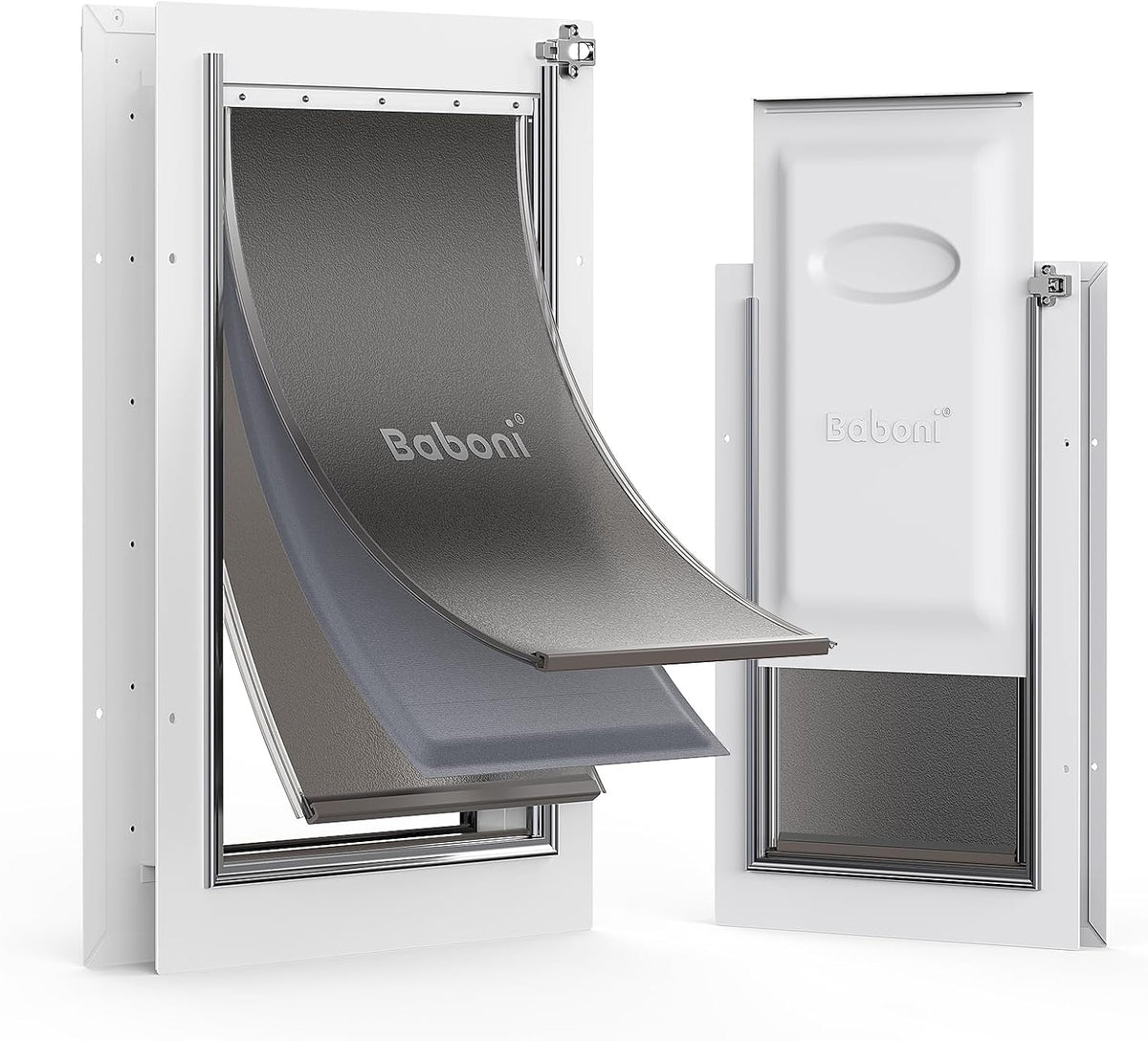 Baboni Dog Door for Door,3-Flap,Metal Frame,Large