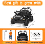 12V Ride on Toys for Kids with Parent Remote Control, Black
