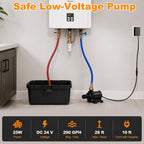 Tankless Water Heater Flushing Kit: Brushless Pump, 2×6' Hoses & Toolbox