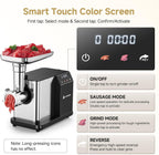 AAOBOSI Electric Meat Grinder w/ 3 Speed Touch Screen Control, 3000W Max