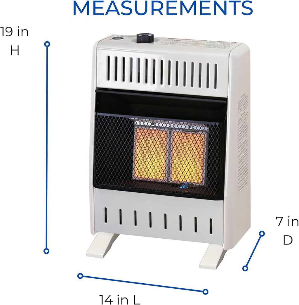 ProCom Heating Liquid Propane Ventless Infrared Plaque Heater With Base Feet - 10,000 BTU, T-Stat Control - Model# ML100TPA-B